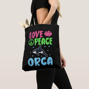 Love Peace Orca Cute Sea Animals Orca Lover Tote Bag