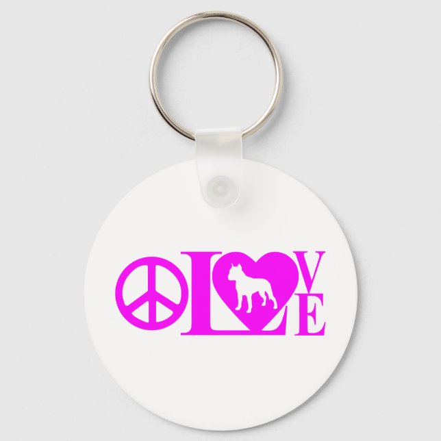 LOVE,PEACE,PIT BULL KEY RING (Front)