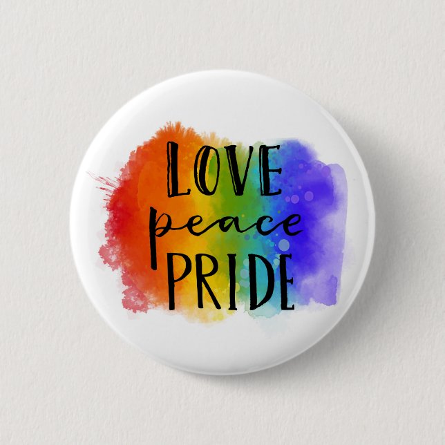 Love Peace Pride 6 Cm Round Badge (Front)