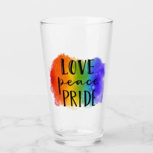 Love Peace Pride Glass