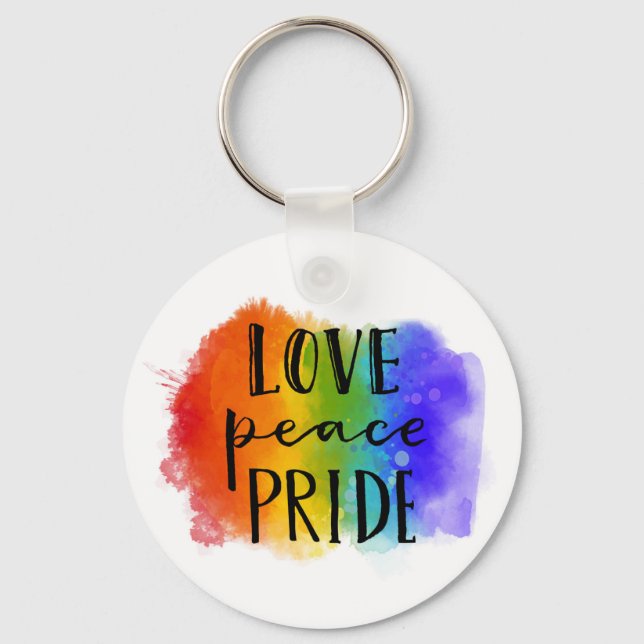 Love Peace Pride Key Ring (Front)