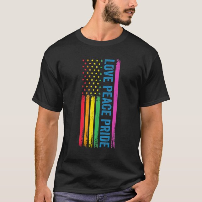 Love Peace Pride Lgbtq T-Shirt (Front)