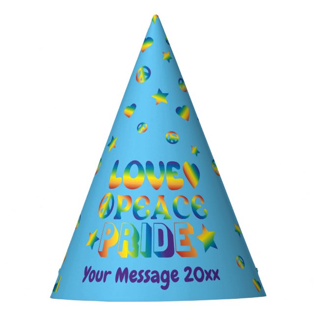 Love Peace Pride Party Hat (Front)