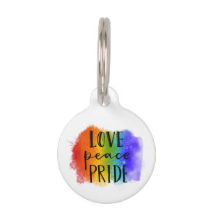 Love Peace Pride Pet Tag