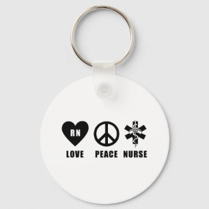 Love Peace RN Key Ring