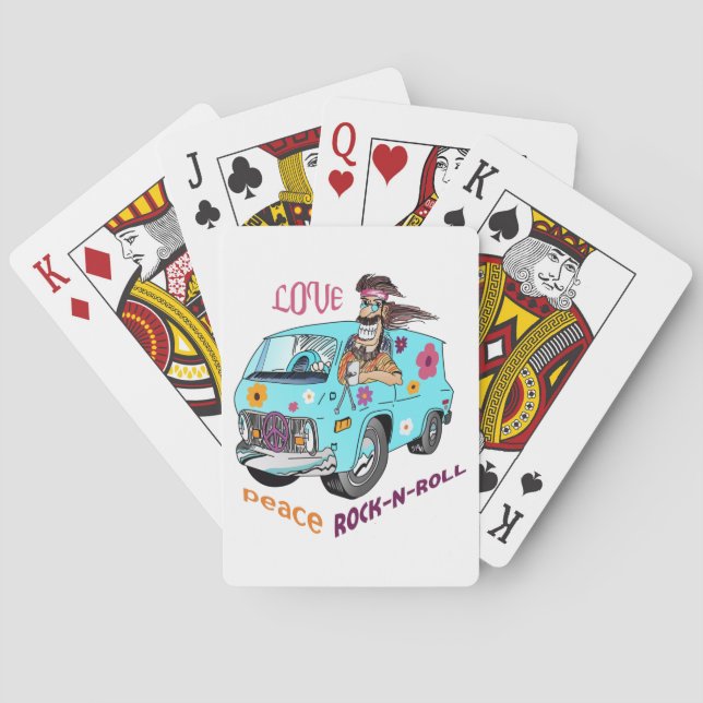 Love Peace Rock N Roll Playing Cards (Back)