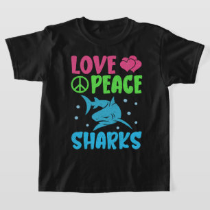 Love Peace Sharks Cute Sea Animals Sharks Lover T-Shirt