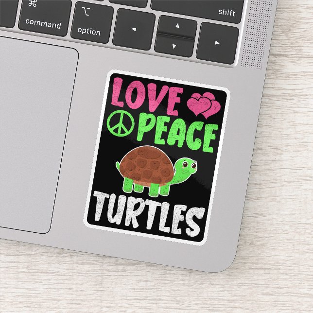 Love Peace Turtles Cute Zoo Animals Turtles Lover (Detail)