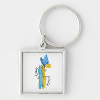 Love, Peace Ukraine Key Ring