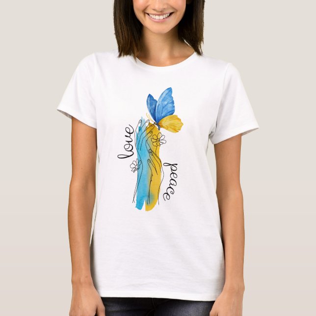 Love, Peace Ukraine T-Shirt (Front)