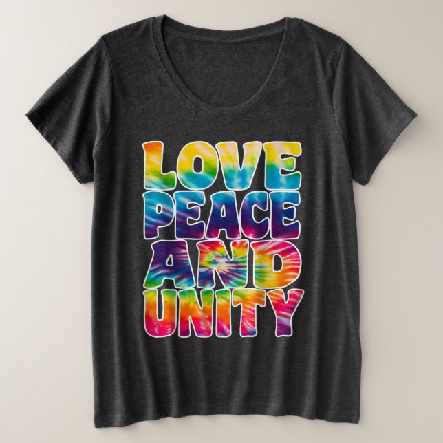 LOVE PEACE UNITY. PLUS SIZE T-Shirt (Design Front)