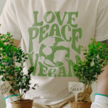 Love Peace Vegan Slogan Vegetarian Funny  T-Shirt<br><div class="desc">This design is for plant powered vegans & vegetarians who know animals are friends,  not food. This Peace Love Vegan design is also available on different products including stickers,  mugs,  t-shirts,  phone cases,  see below! To buy this design,  choose your favourite product,  click add and checkout!.</div>