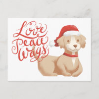 Love Peace Wags Cute Santa Dog Christmas