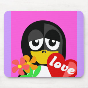 LOVE PENGUIN MOUSE PAD