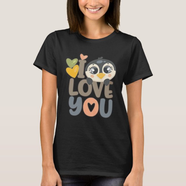 Love penguin Women  penguin  for kids and girls T-Shirt (Front)