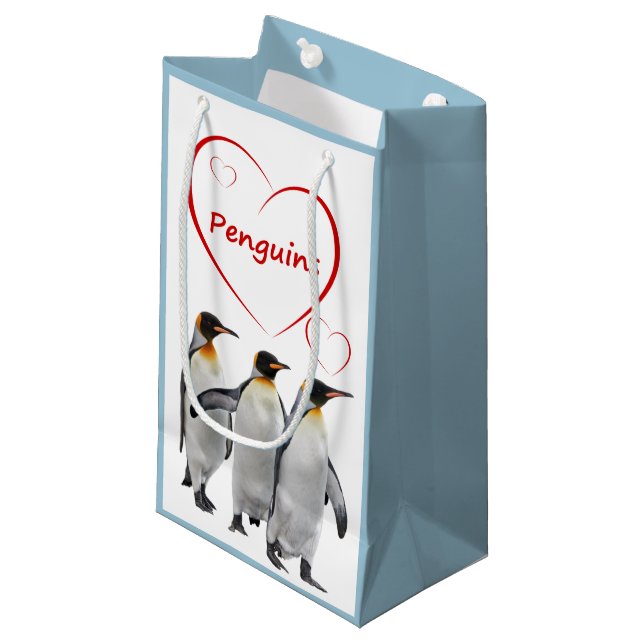 Love Penguins Gift Bag (Front Angled)