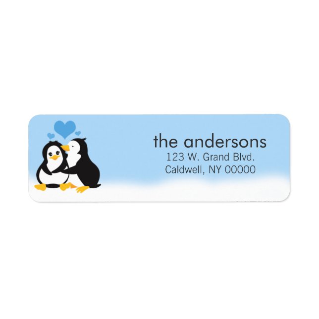 Love Penguins Return Address Labels (Front)