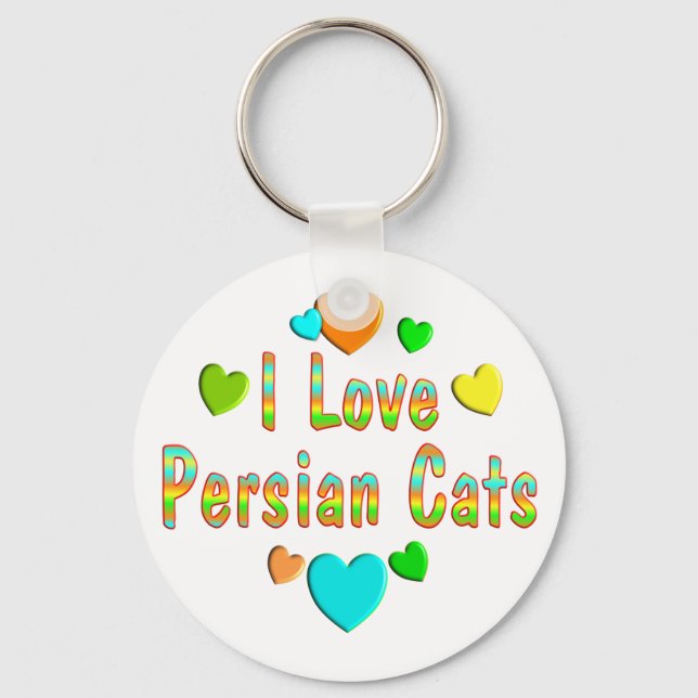 Love Persian Cats Key Ring (Front)