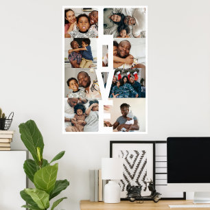 LOVE Personalised 8 photo collage Poster