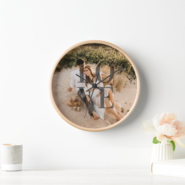 "LOVE" personalised Full photo layout  Clock (Home)