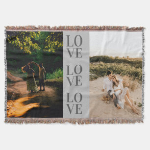 "LOVE" personalised Full photo layout  Throw Blanket