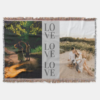"LOVE" personalised Full photo layout  Throw Blanket