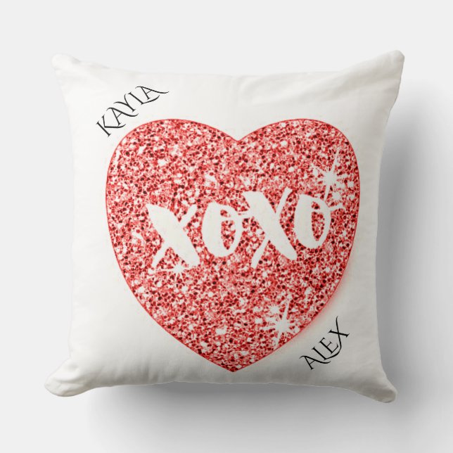 Love personalised his & her name throw pillow. cushion (Front)