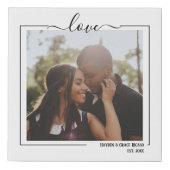 Love Personalised Photo and Text Typography Faux Canvas Print (Front)