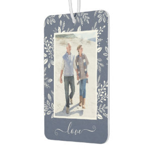 LOVE Personalised Photo Blue Car Air Freshener