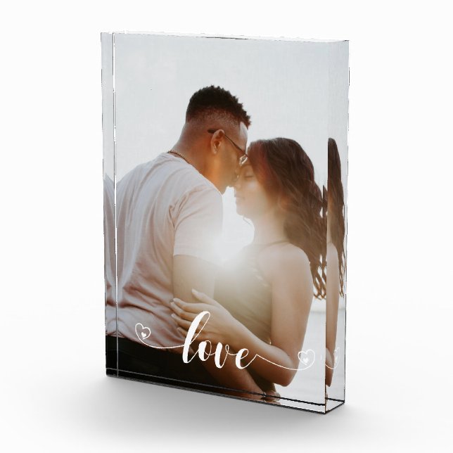 Love Personalised Photo Valentine Anniversary Block (Right)