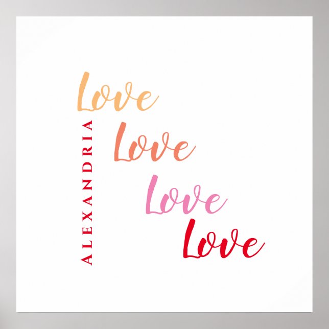 Love Personalised Typography Poster (Front)