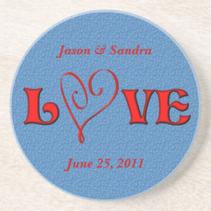 Love Personalised Wedding Gift Coaster