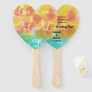 Love Personalized Gouache Watercolors Hand Fan