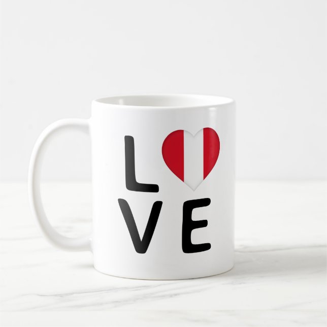 Love - Peru Flag Coffee Mug (Left)