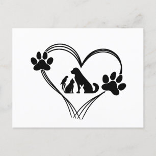 Love Pets paws Postcard