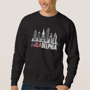 Love Philadelphia Skyline Downtown Cityscape Phill Sweatshirt