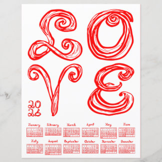 LOVE Philly Art Inspired Fabric Font 2026 Calendar