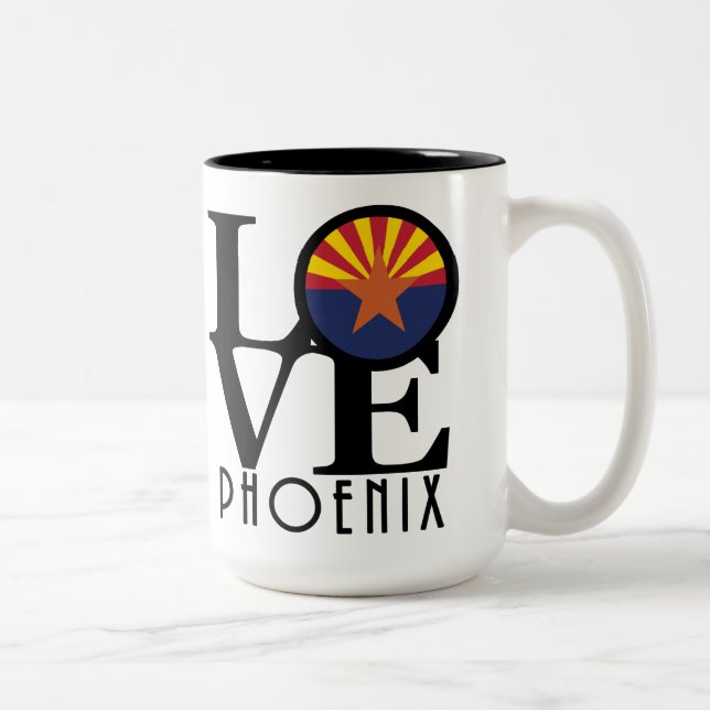 LOVE Phoenix ,Arizona Two-Tone Coffee Mug (Right)
