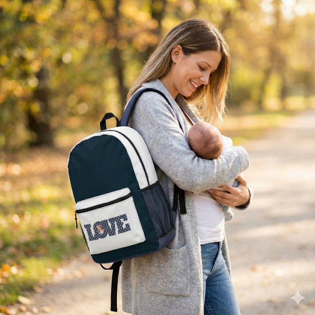 Love Photo Backpack (Congratulate a new mom with this personalized photo love backpack! )