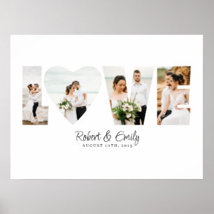 Love Photo Collage 4 Photos Anniversary Gift Poster