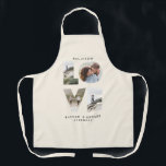 Love photo collage modern cream personalised apron<br><div class="desc">Love 4 photo simple modern natural cream personalised anniversary,  wedding,  birthday or Christmas gift apron for the one you love.</div>