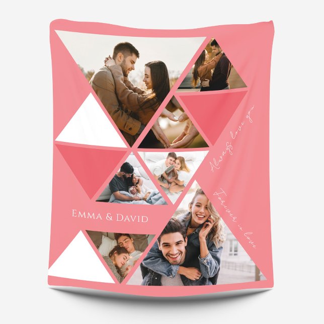 Love Photo Collage Modern Elegant Fleece Blanket (Creator Uploaded)