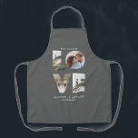 Love photo collage simple modern personalised grey apron<br><div class="desc">Love 4 photo simple modern grey personalised anniversary,  wedding,  birthday or Christmas gift apron for the one you love.</div>