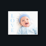 Love Photo Keepsake Blue Typography Canvas<br><div class="desc">Adorable blue L-O-V-E typography for your favourite photo.  What a special keepsake.</div>