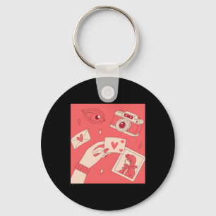 Love Photography Eye Camera Digital Art Illustrati Key Ring