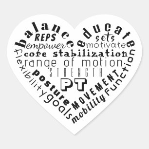 Love Physical Therapy Heart Word Art Tote Bag Sticker