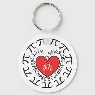 Love Pi 3.14 Pattern Math Themed Keychain