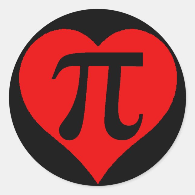 Love Pi Classic Round Sticker (Front)