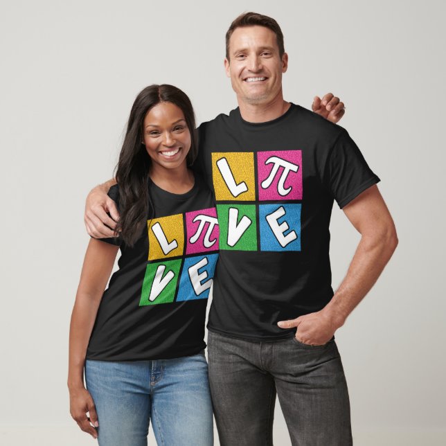 LOVE PI Pop Art Math Design T-Shirt (Unisex)