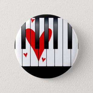 Love Piano 6 Cm Round Badge